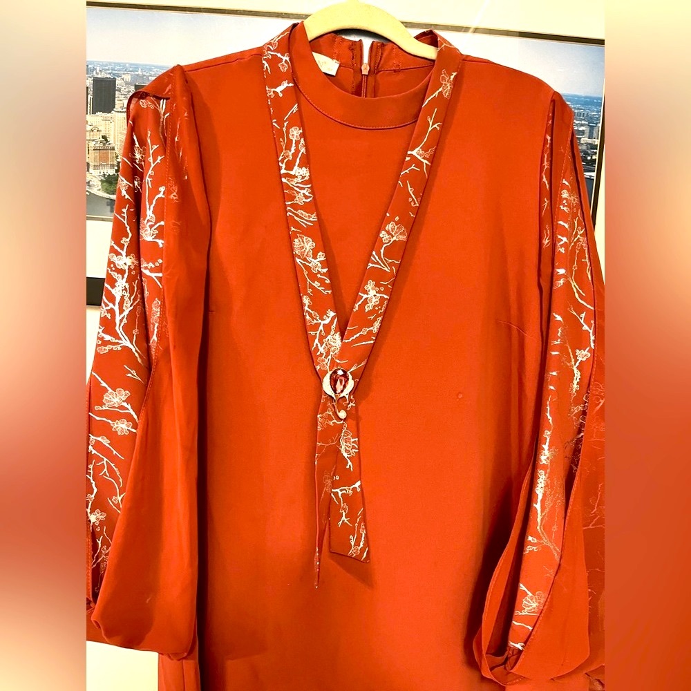 NWT VILDAN designed Elegant plain loose  long sleeve dress Size XL.